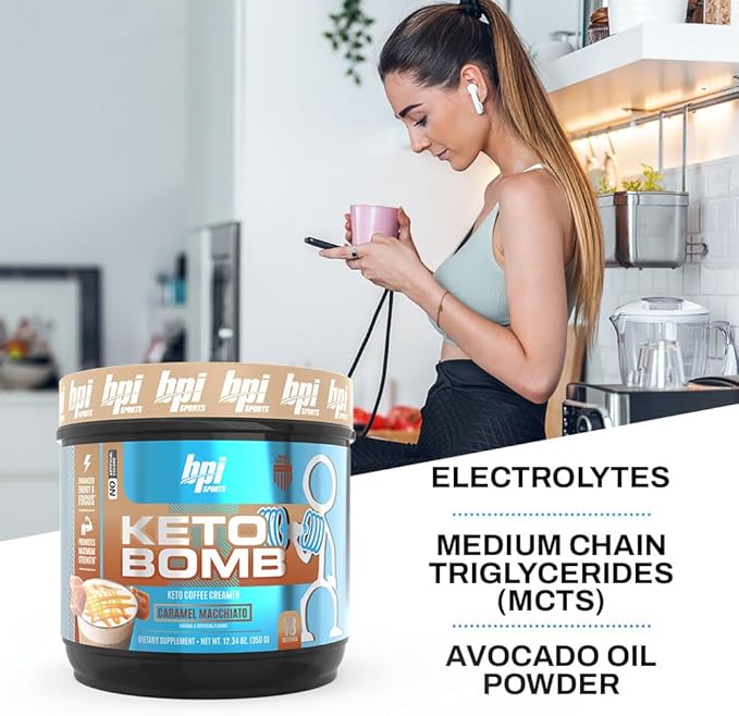 BPI Sports Keto Bomb Coffee Creamer Caramel Macchiato 18 Porciones miniatura 4