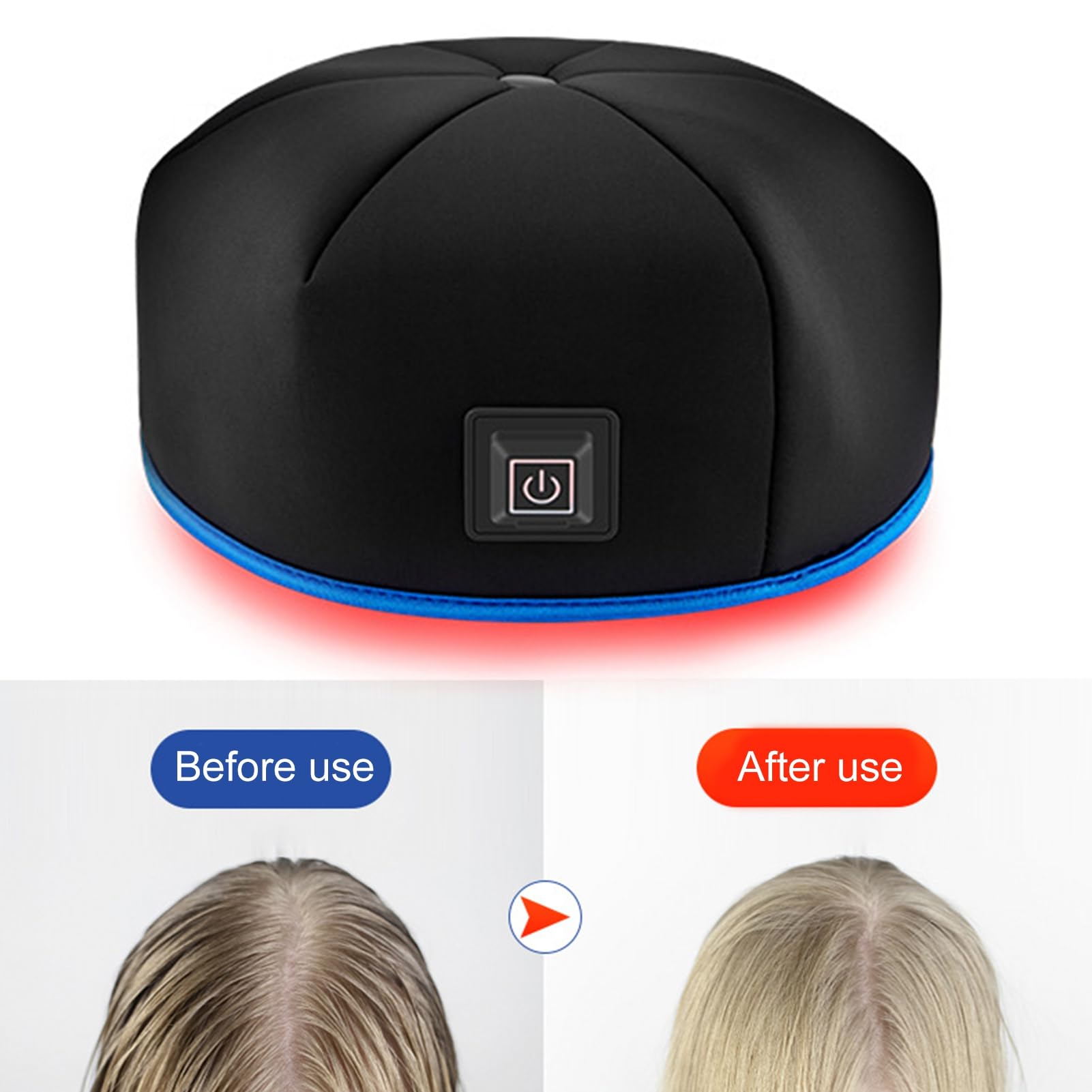 Cuffia per terapia della crescita dei capelli a luce rossa per la ricrescita dei capelli, cappello per terapia della luce rossa Ledoche, berretto per fototerapia a doppia lunghezza d'onda,