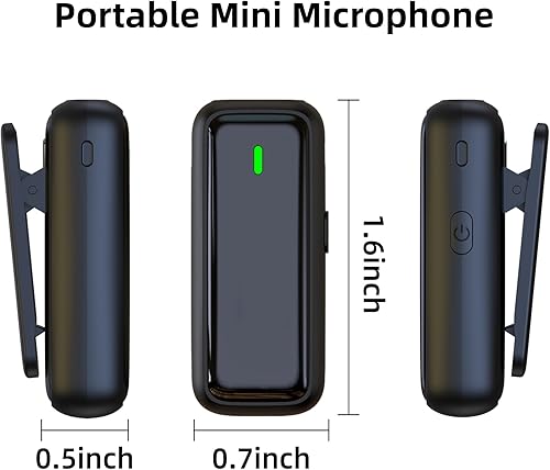 Miniatura 9 de Micrófono USB inalámbrico para PC, laptop, iPhone 1615, teléfono Android, micrófono de solapa con cancelación de ruido con funda de carga 24 horas