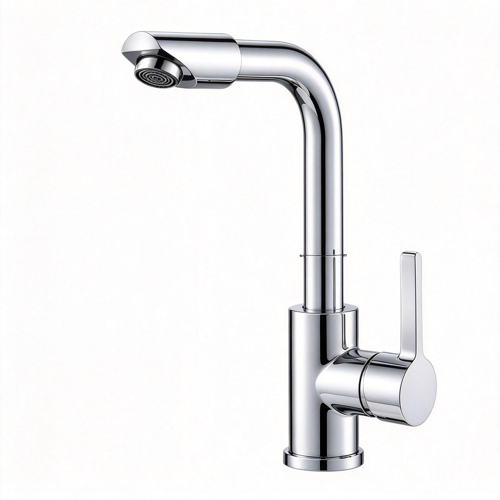 2-in-1 Waschtischarmatur mit Schwenkauslauf für Badezimmer (Silver plating)
