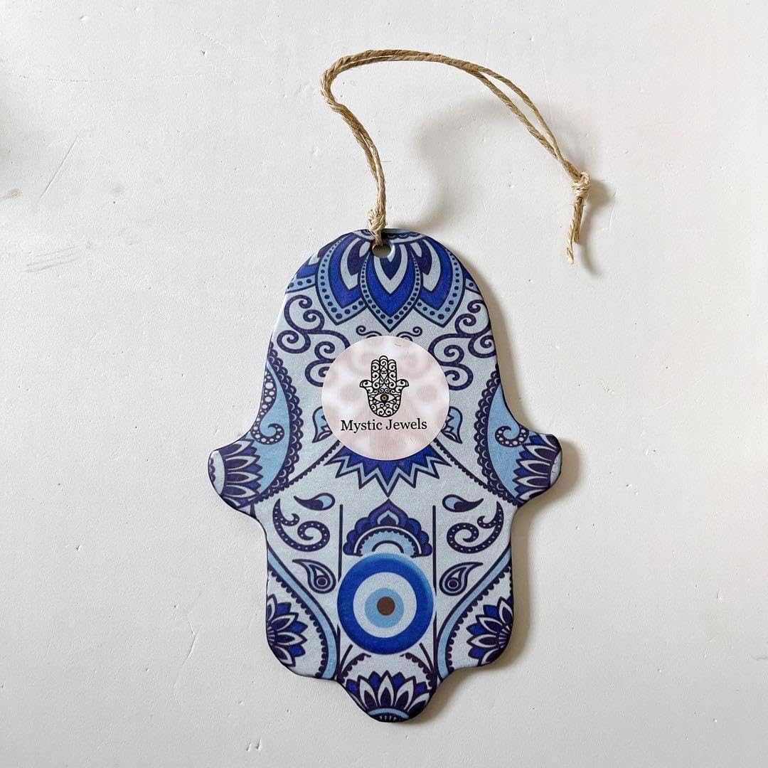 ファテマ ハムサ の手 壁掛け オーナメント 陶器 お守り　魔除け Amazon.co.jp: ファテマ ハムサ の手 壁掛け オーナメント 陶器 お守り