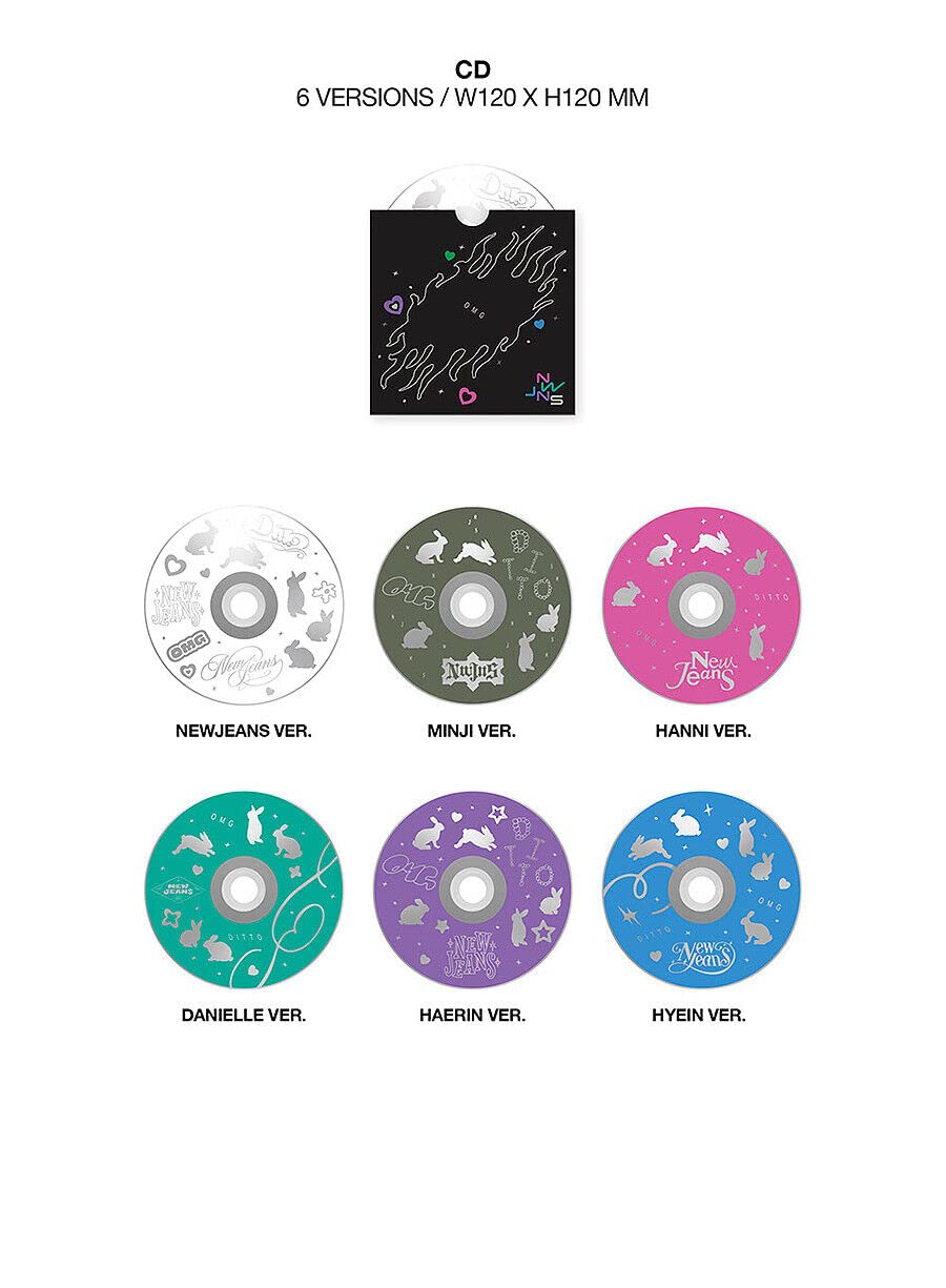 NEWJEANS OMG 1. zimowy pojedynczy album (wersja karty wiadomości, 6 zestawów) K-POP SEALED