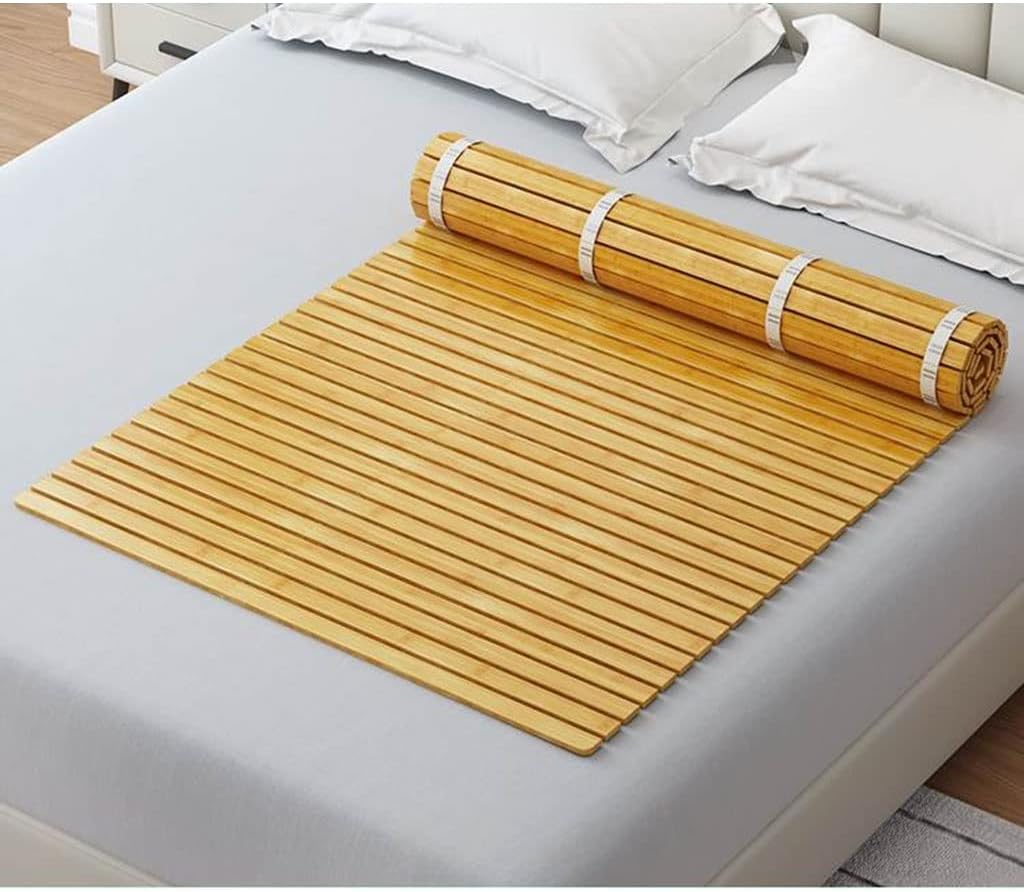 Solid Wood Bed Board Fold Rollable Hard Bed Board, Folding Waist Protector Soft Hardening Artifact, Wood Board Skeleton (Size : 80x190cm) (OneColor 60x190cm)
