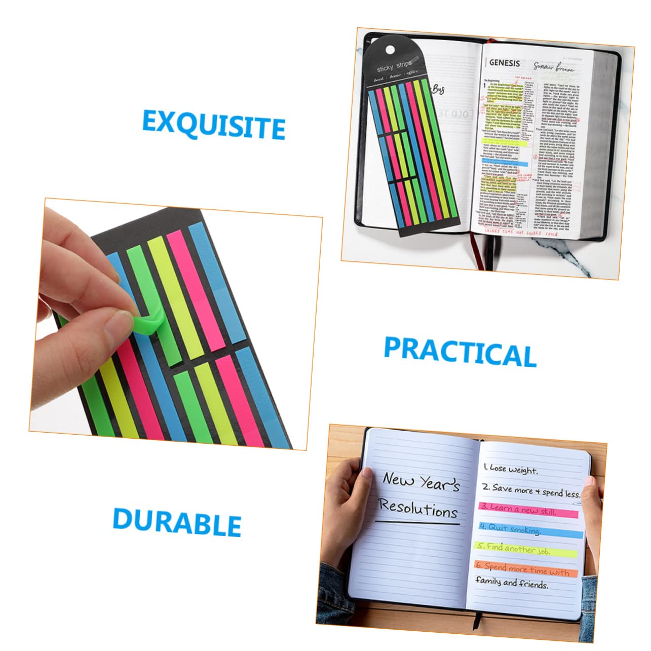 OSALADI 4 ensembles Étiquettes Fluorescentes Bandes De Surligneur Bandes De Surligneur Autocollants Onglets Autocollants Onglets De Livre Surligneurs Marqueurs De 6 pièces * 4