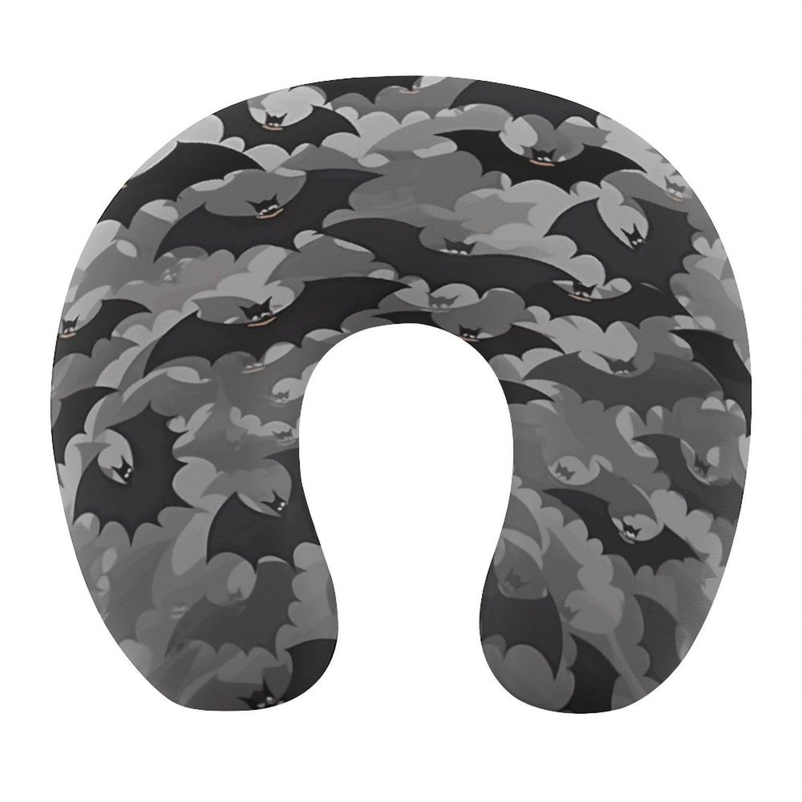 Btcowzrv Style Halloween Bats Grey U Shaped Neck Pillow Travel Pillows