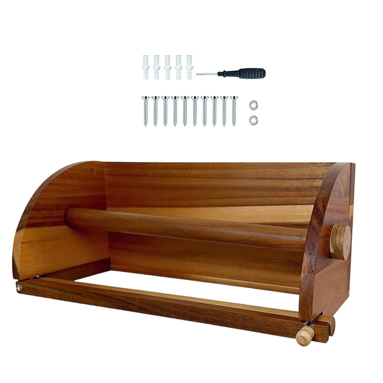 Portarotolo da cucina in legno per uso familiare con design naturale