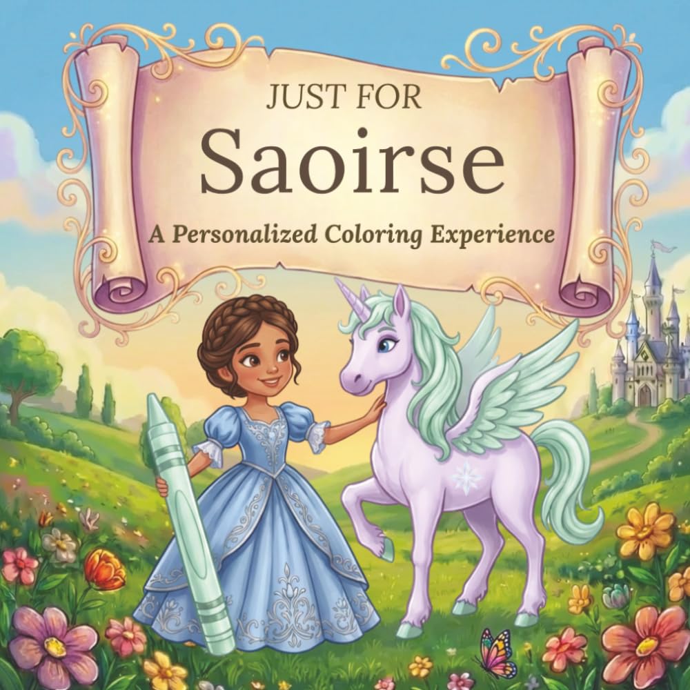 Just for Saoirse: A Personalized Coloring Experience: 50 total coloring pages | 28 coloring pages featuring Saoirse’s name | 22 coloring pages themed for girls (Personalized Coloring Book Series)