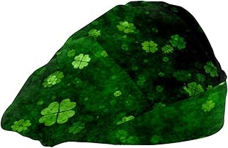 Cappello da donna per capelli lunghi con fascia elastica regolabile da lavoro per uomo Lavoro testa sciarpa 3D stampati cappelli grunge trifoglio trifoglio trifoglio fortuna