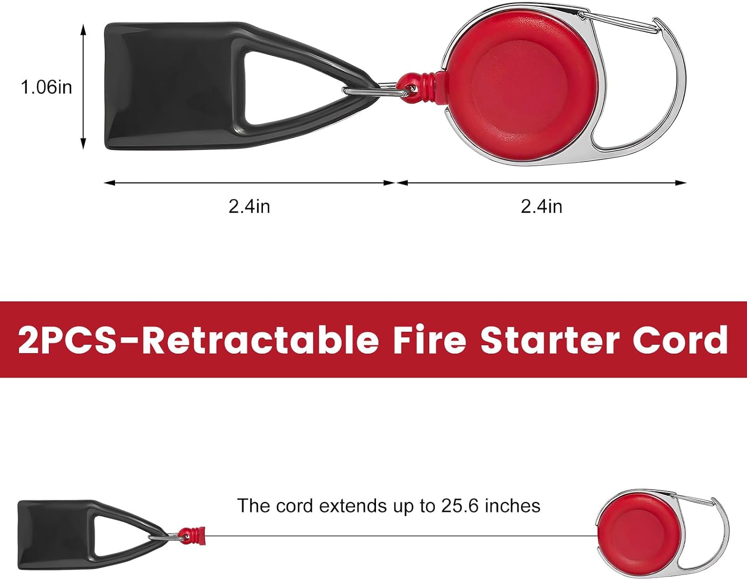 2 PCS Retractable Lighter Leash, Red image 2