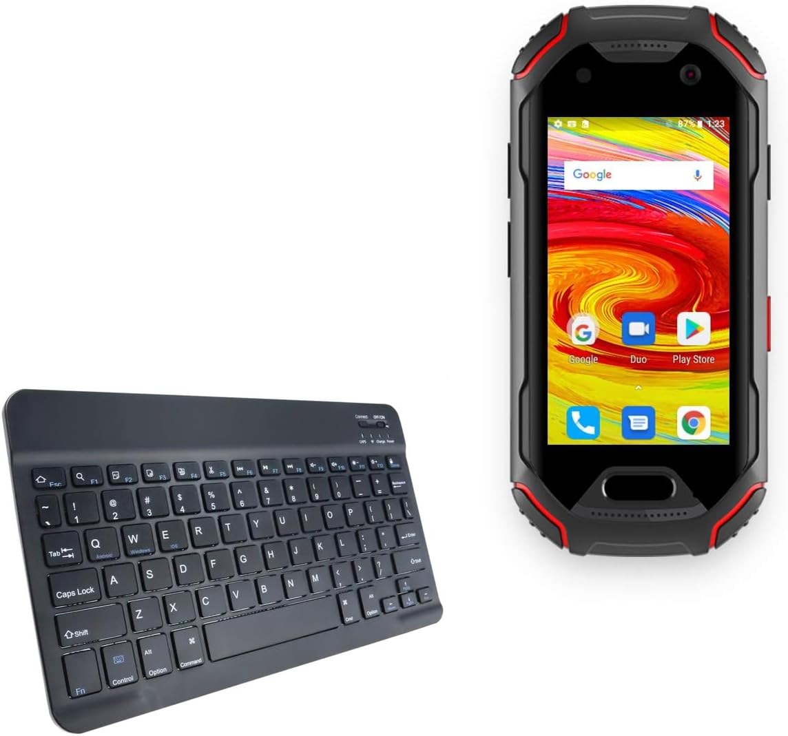 BoxWave Keyboard Compatible with Unihertz Atom - SlimKeys Bluetooth Keyboard, Portable Thin with Chiclet-Style Keys - Jet Black