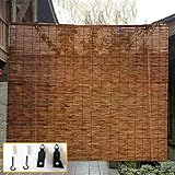 Zhaomi Carbonization Bamboo Roller Blind,Partition Privacy/Translucent/Anti-UV/Hand-Woven Reed...