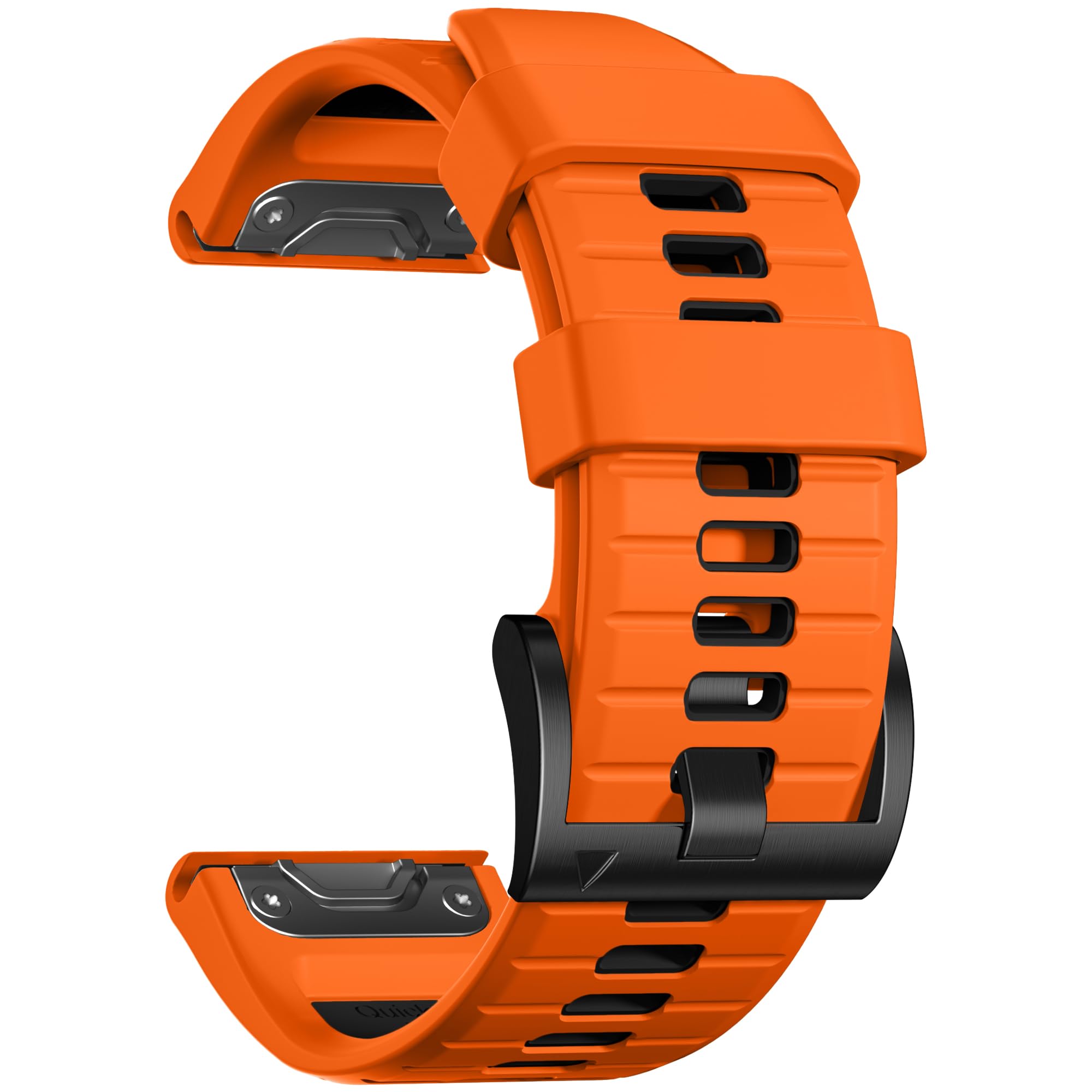 Epova QuickFit Compatible with Garmin Fenix 8 47mm Strap/Fenix 7/Fenix 6/Fenix 5/Fenix 7 Pro/6 Pro/5 Plus - 22mm Silicone Sport Strap for Forerunner 965/955/935/945/Epix 2 47mm, OrangeBlack
