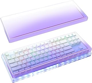 Geekria Tenkeyless Acrylic Keyboard Dust Cover, for TKL 80% Compact 87 Key Computer Mechanical Gaming Keyboard, Compatible with Logitech G915 TKL, G PRO (Gradient Purple)
