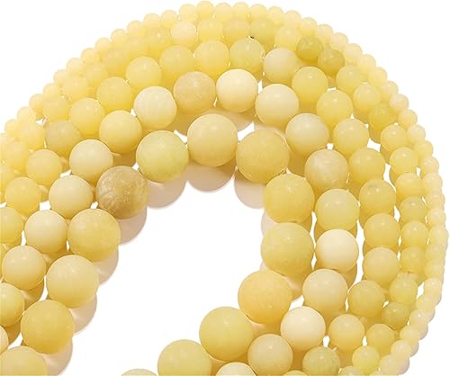 Miniatura 5 de Cuentas de piedra de ágata de jade limón mate natural de 0.472 pulgadas (0.472 in) de jaspe esmerilado, cuentas redondas sueltas de piedras
