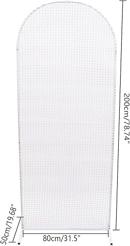 Miniatura 8 de Arco de boda de metal de 78.74 pulgadas con malla, soporte de arco de globos, cenador de boda, soporte de telón de fondo para cabina de fotos para