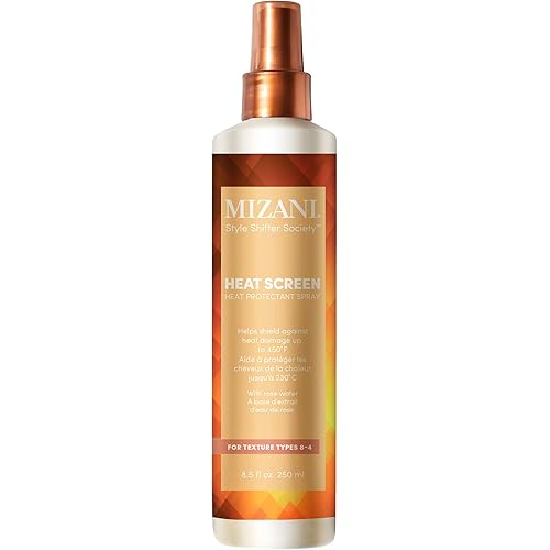 MIZANI Style Shifter Society Heat Screen Heat Protectant Spray, Anti-Frizz Shiny Finish, for Textured, Curly and Coily Hair, 8.5 Fl Oz