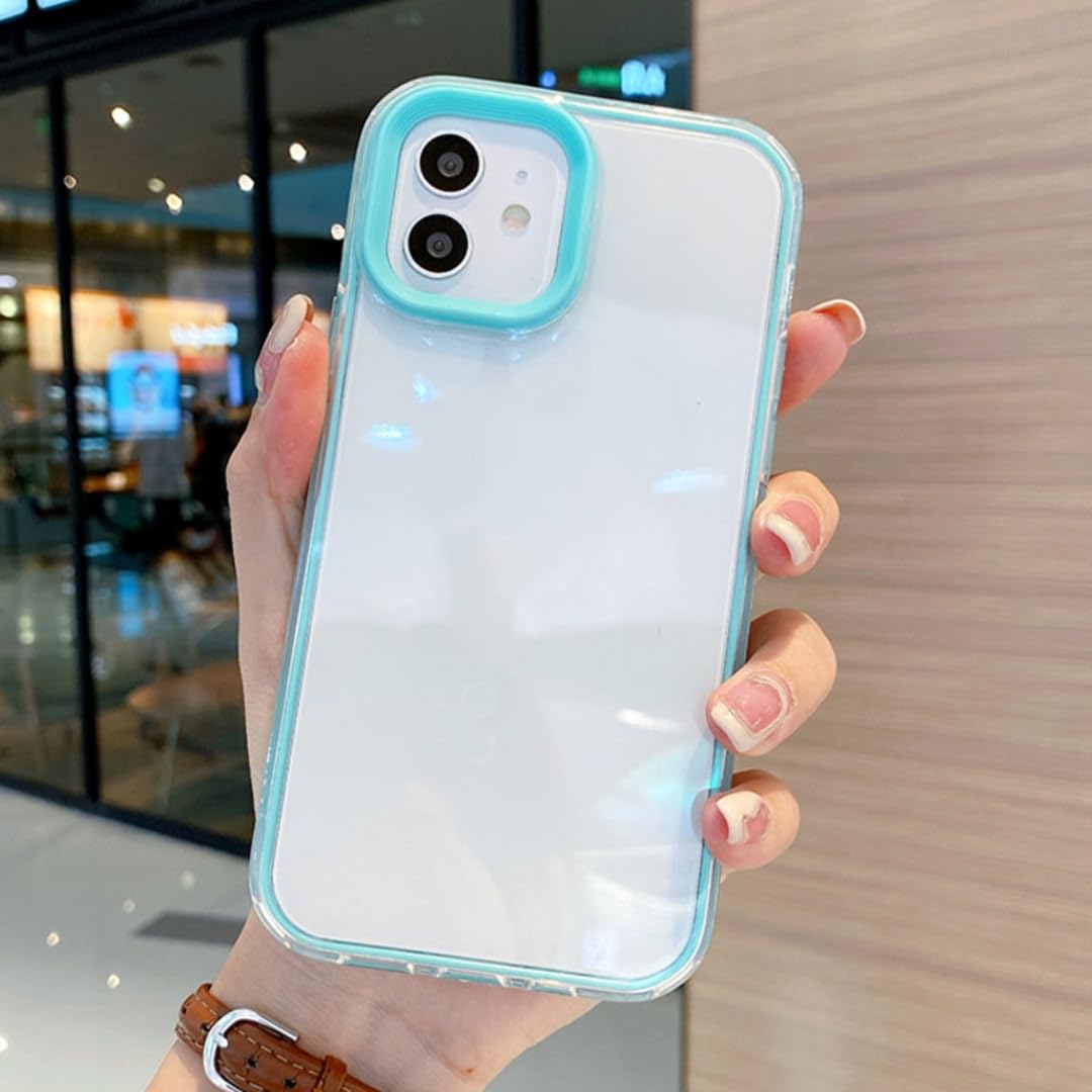 Coque silicone iPhone 13 Pro transparente antichoc et souple bleu