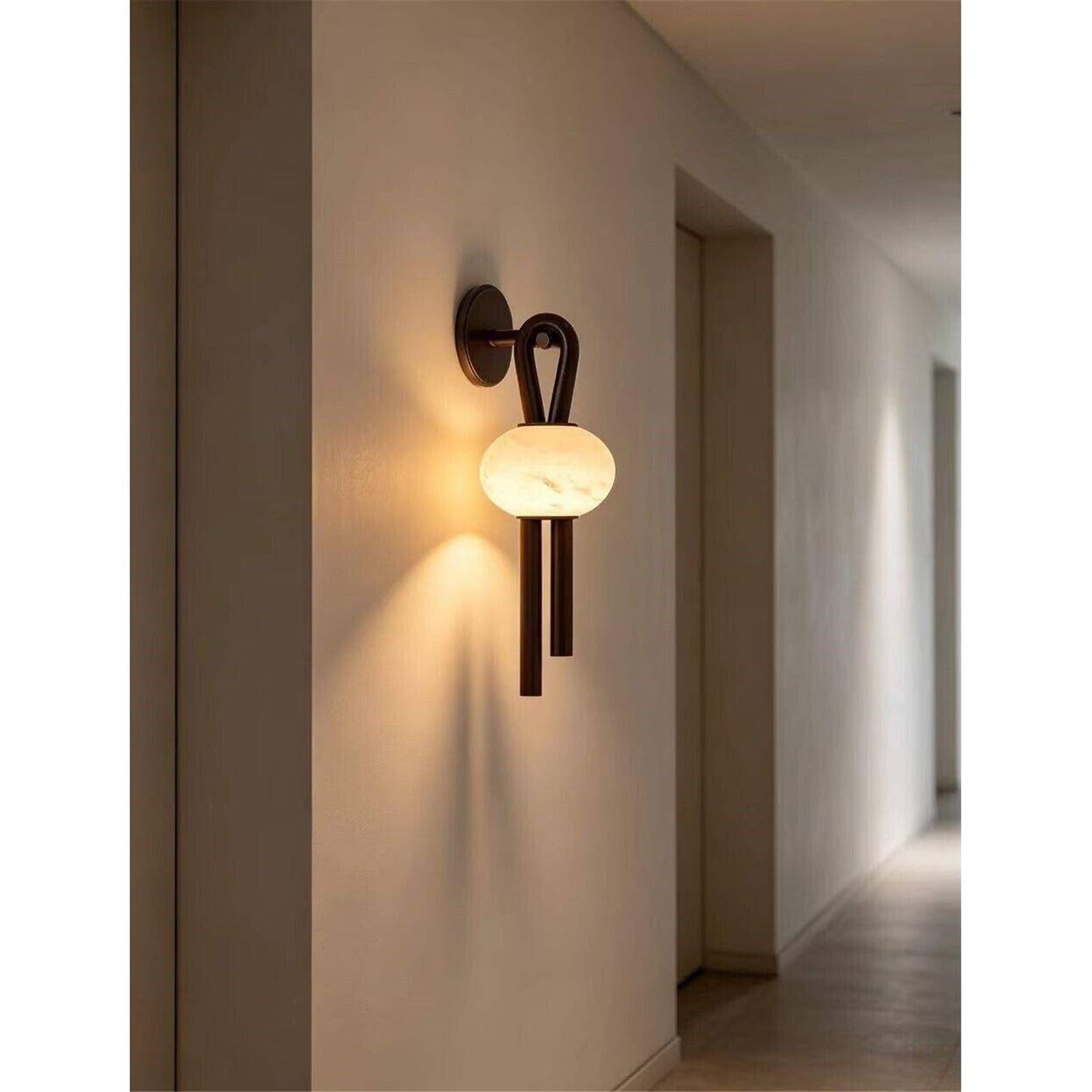 Sypialnia Minimalistyczne marmurowe miedziane kinkiety Lampa nastrojowa w korytarzu