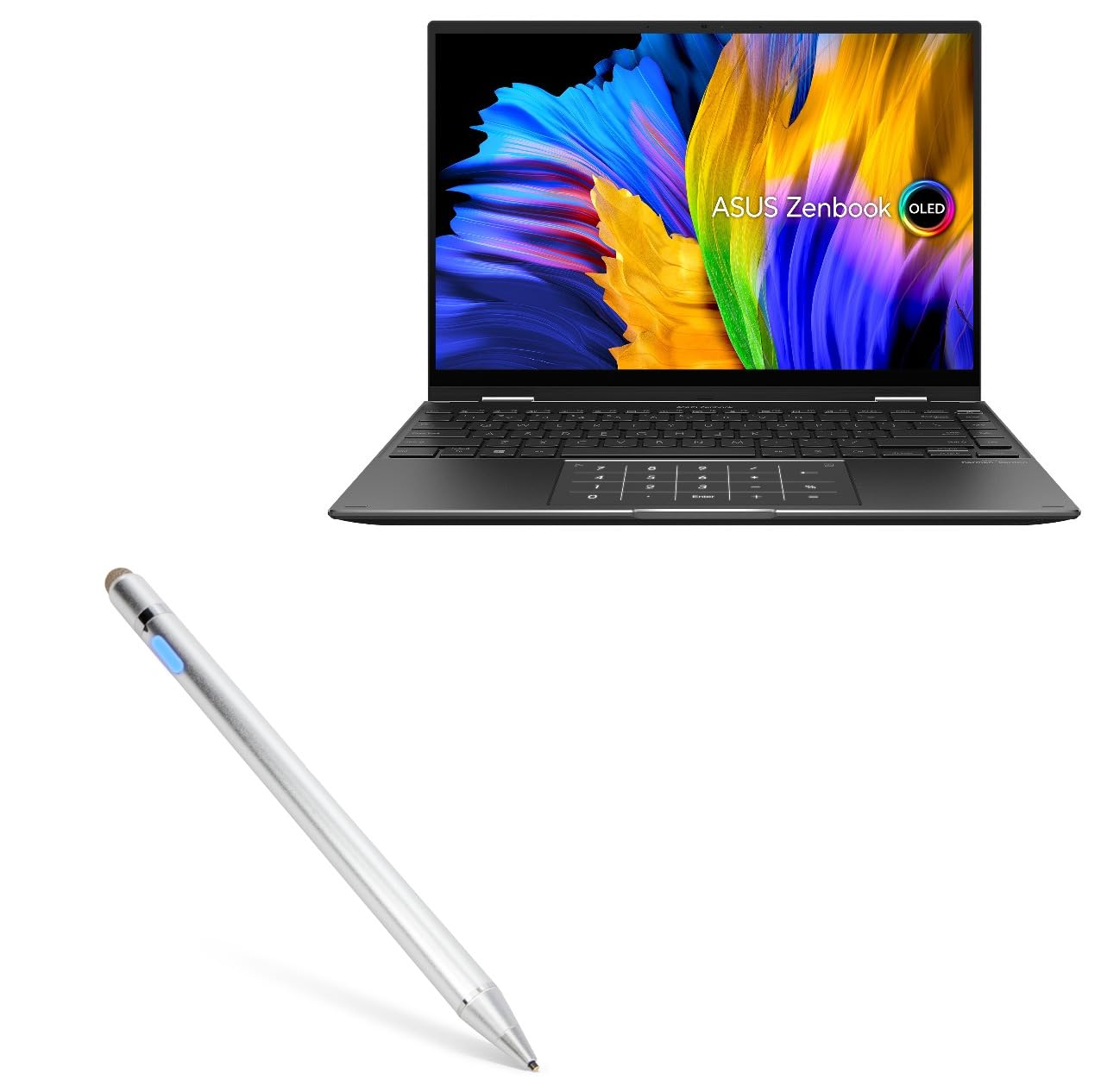 BoxWave Stylus Pen Compatible with ASUS ZenBook 14 Flip (UN5401) - AccuPoint Active Stylus, Electronic Stylus with Ultra Fine Tip for ASUS ZenBook 14 Flip (UN5401) - Metallic Silver