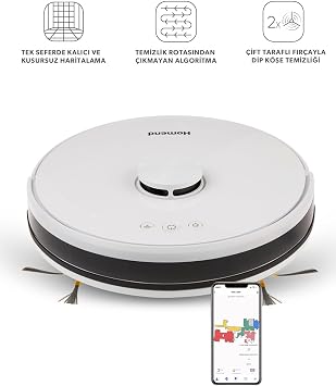 Homend Alex Laser 1281H Robot Süpürge Beyaz