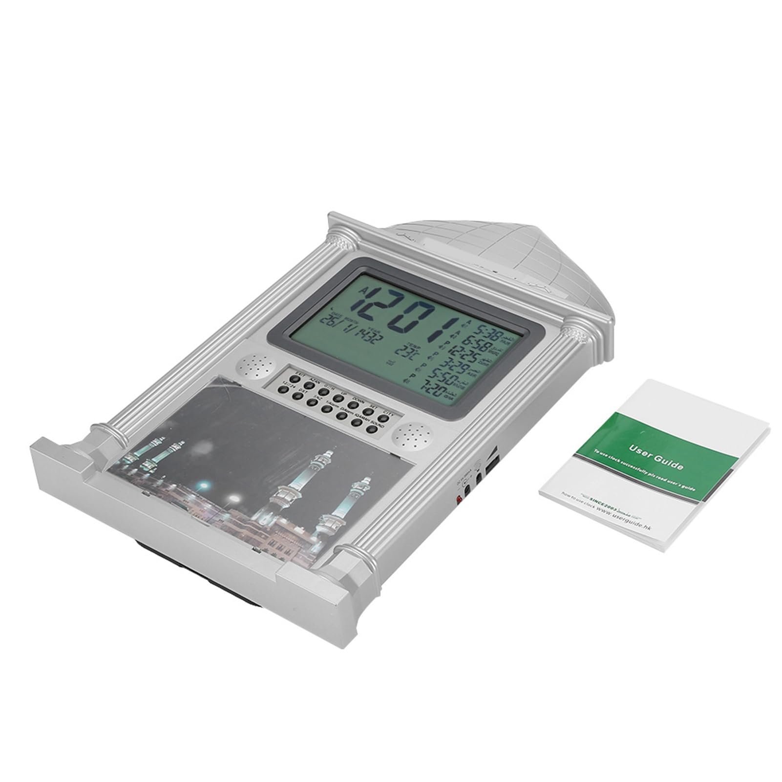 Horloge Plastique Réveil Numérique avec Écran LCD pour Prière Nimaz