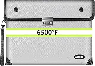 6500°F Fireproof Document Bag with Lock,Upgraded Fireproof/Waterproof Money Bag with Zipper/Reflective Strip,Storage Pouch for A4 Letter Size Document,Cash,Cell Phone,Passport(Not Fit A4 Files)