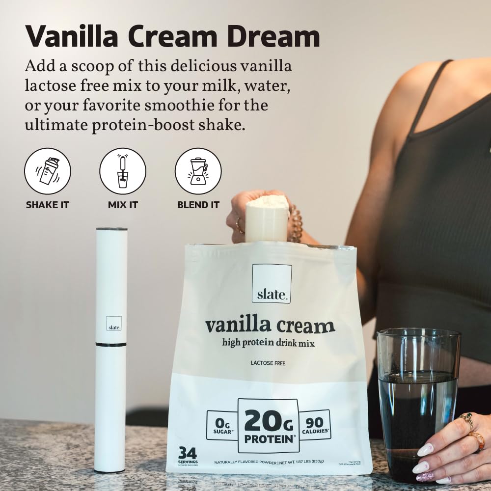 Amazon.com: Slate Milk - High Protein Drink Mix Powder - Vanilla
