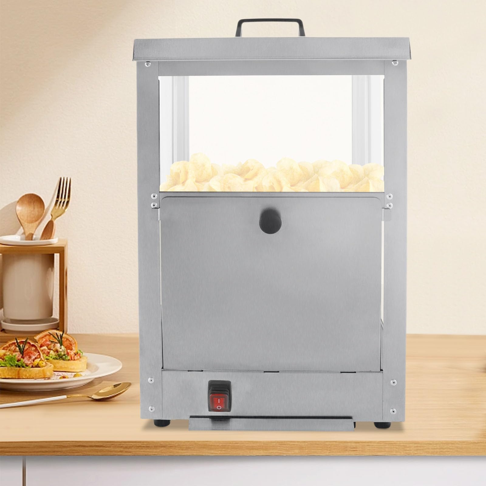Nacho - Calentador de chips de acero inoxidable (300 W, 220 V, 35 L, 7,7 Gal, para patatas fritas, resistente al agua, 55 ℃/131 ℉)