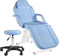 Vista 21 de Silla facial, silla de tatuaje de 73 pulgadas para cliente, mesa de masaje ajustable de 3 secciones con taburete, camas de belleza multiusos