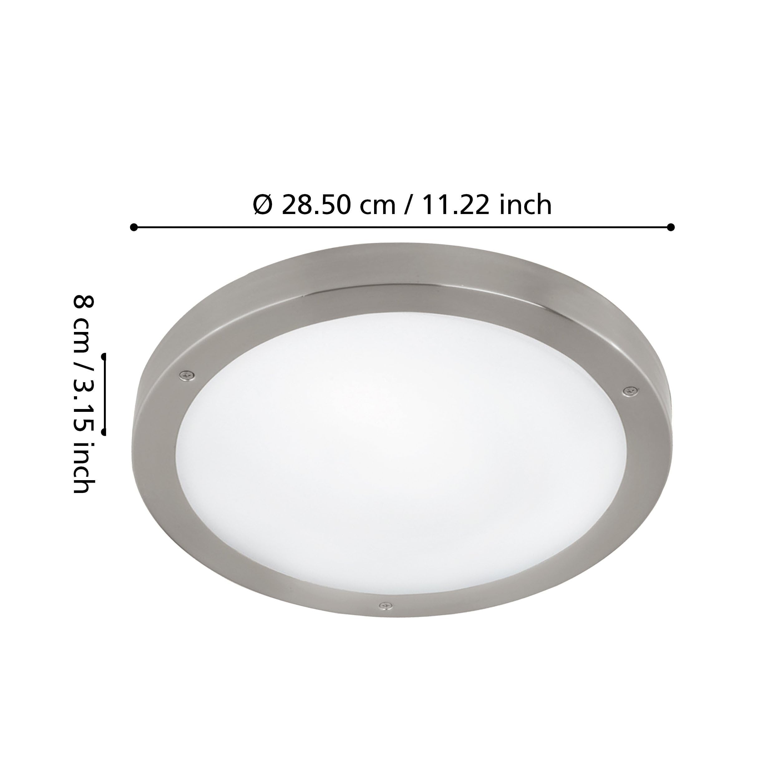 EGLO LED Außen-Deckenlampe Vento 1 | Außenleuchte für Wand und Decke, Deckenleuchte aus Edelstahl und Glas, Silber, weiß, IP44