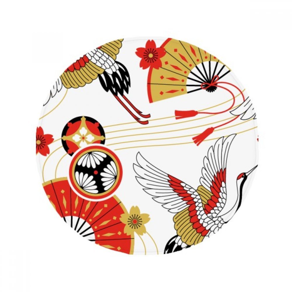 Tapis de sol rond grue et sakura de 50 cm pour embellir votre salon