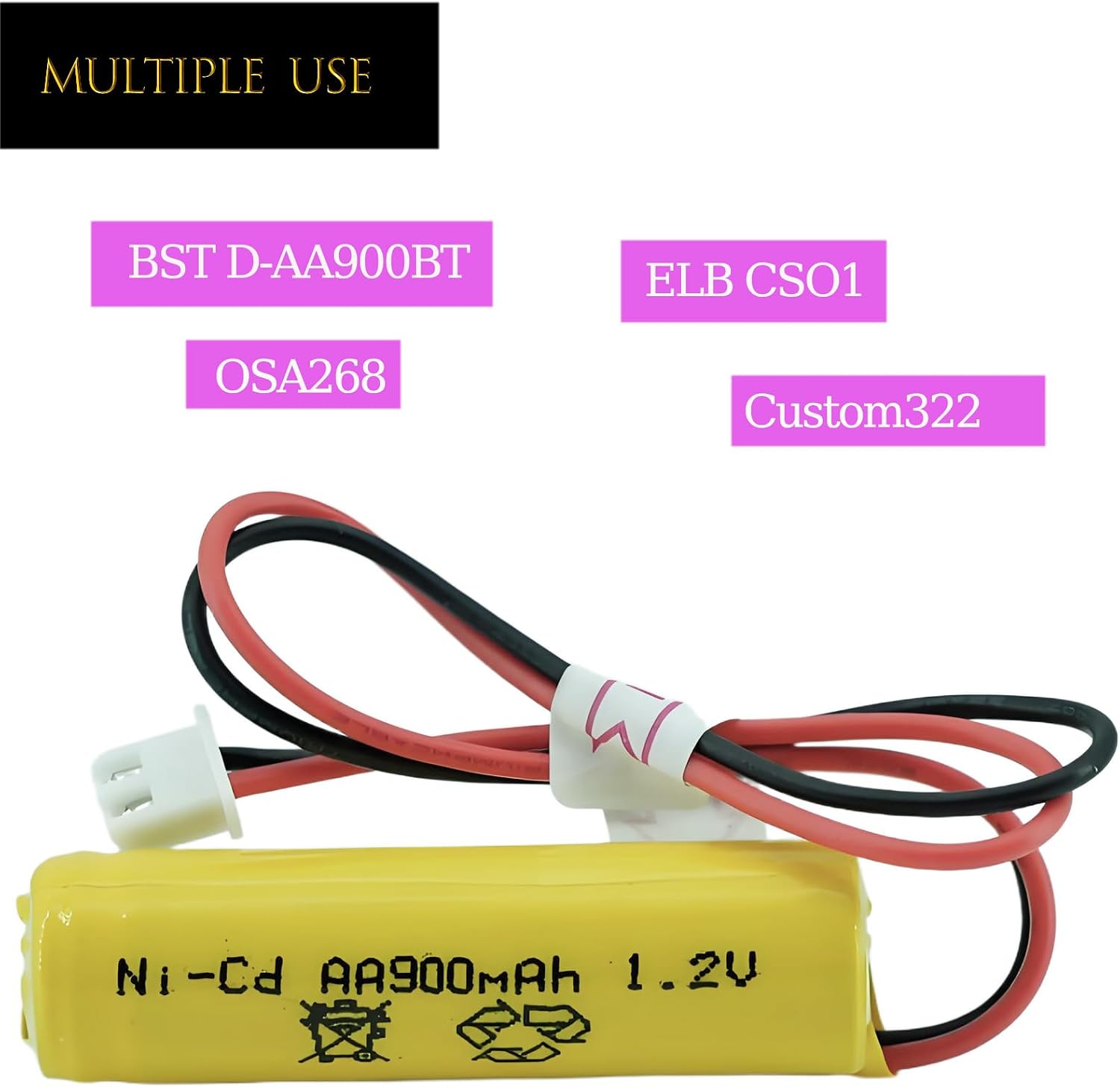 1.2V Exit Sign Emergency Light Batteries AA 900mAh for UnitechOSA268 ELB CS01 Lithonia, ELB-CS01, EXR EL 122 C4T,Custom 332(3 Pack)