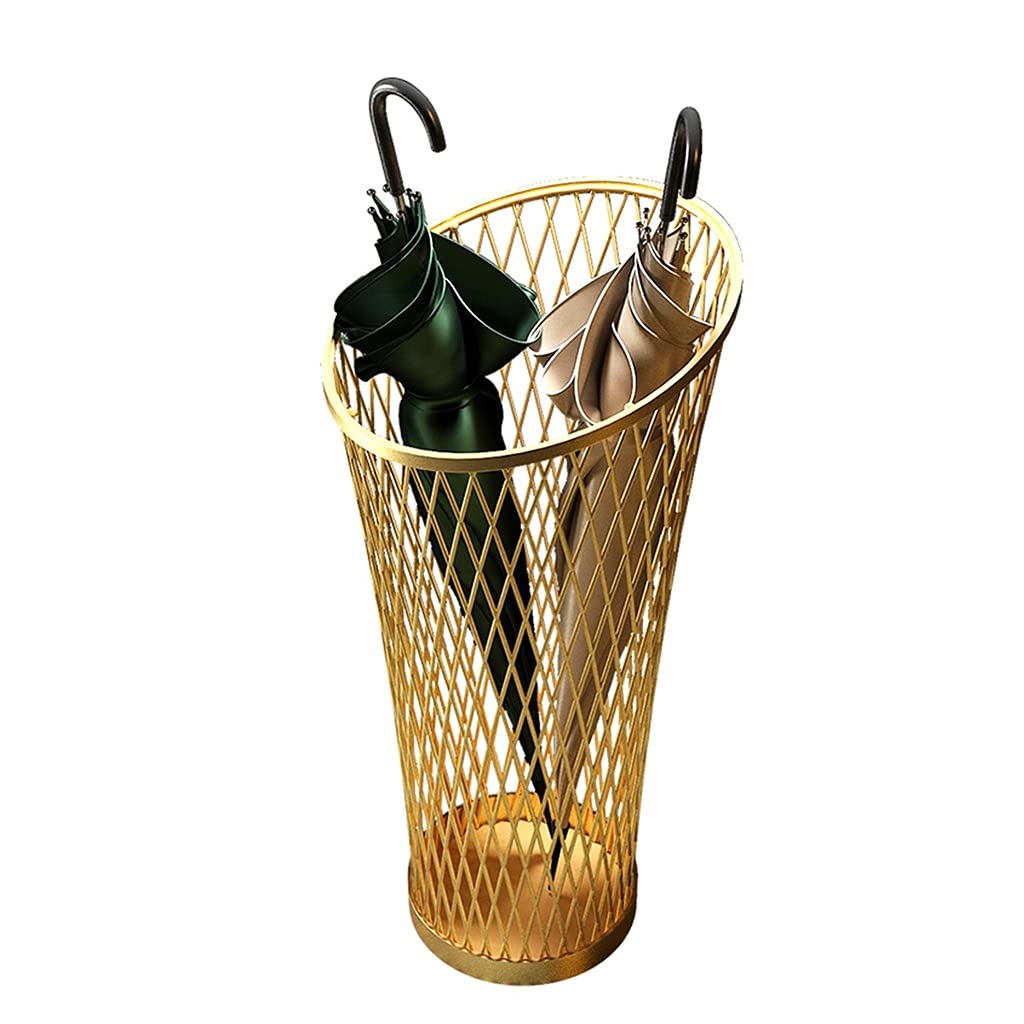 Porte-parapluies doré compact pour éviter les sols mouillés dans l'entrée