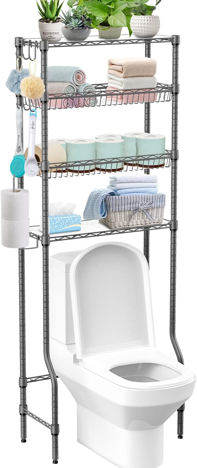 HoneyCanDo HCD 3 Tier Over The Toilet Shelf Modern