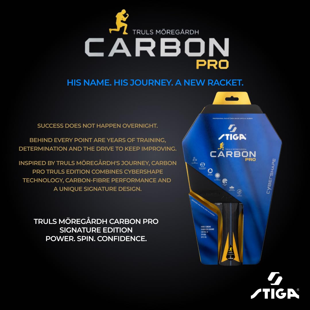 STIGA Pala de Ping-Pong Carbon Pro Truls Edition Cybershape