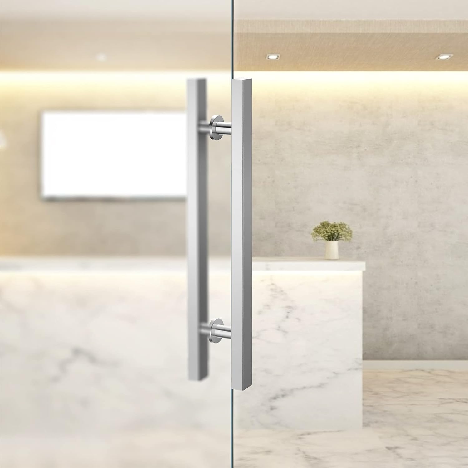 Door Pull Modern Door Pulls Handle Set,H Shape Sliding Doors Handles for Bathroom Office Shop,Indoor/Outdoor Yard Gate Handle,Easy to Install (Size : 50cm/20inch)