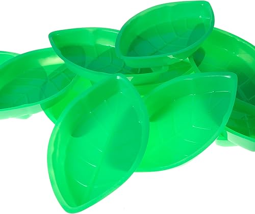 PowerTRC Bandeja reutilizable para aperitivos, bandeja para dulces, aperitivos o inmersión con diseño de hoja de palmera, bandeja de decoración