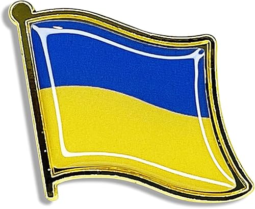 Miniatura 3 de Pin de Ucrania extra grande con pin de solapa de resina epoxi extra gruesa, 1.2 in x 1.0 in