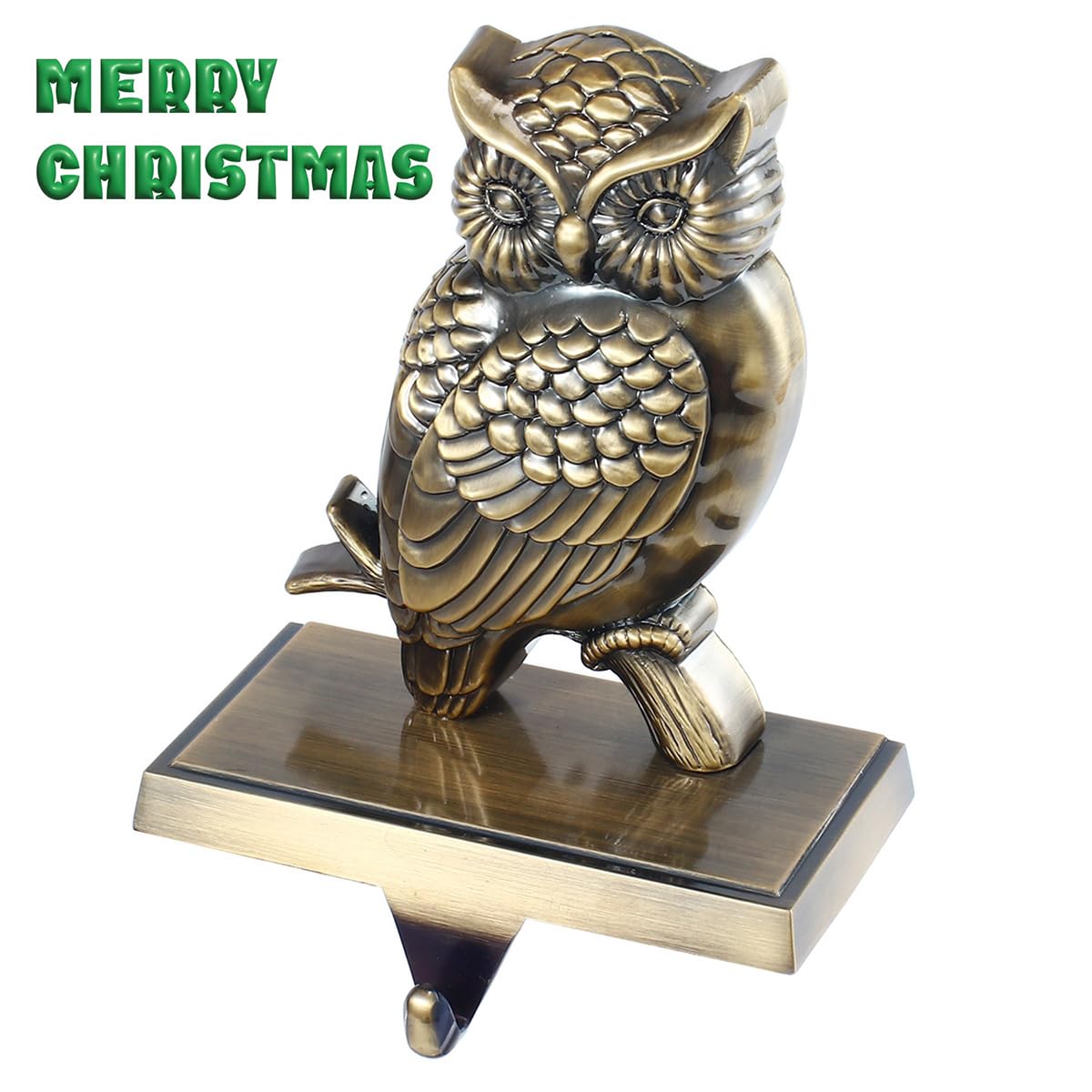 Kosmeey 1 Set Christmas Stocking Holder for Mantel-Christmas Owl Stocking Hanger for Mantle, Alloy Metal Christmas Stocking Holder for Fireplace Mantle, Heavy Stocking Hooks for Xmas Decoration