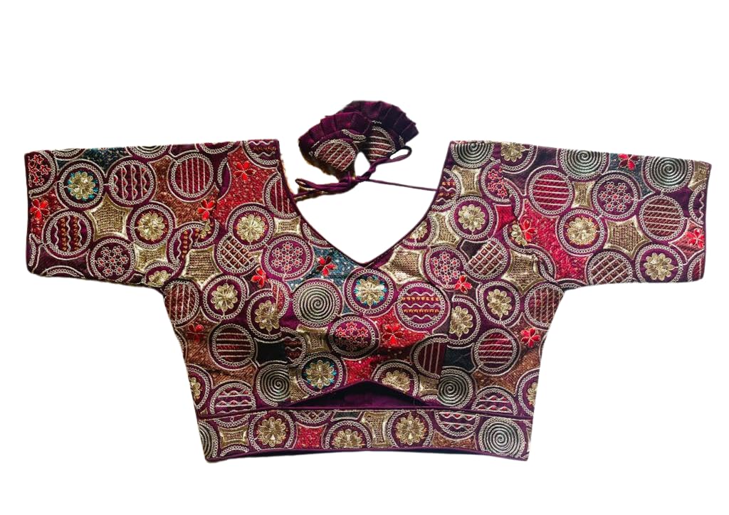 Vihu Fashion Women's Milan Silk Solid Half Sleeve Regular Blouse (Vf2420 Wine 34