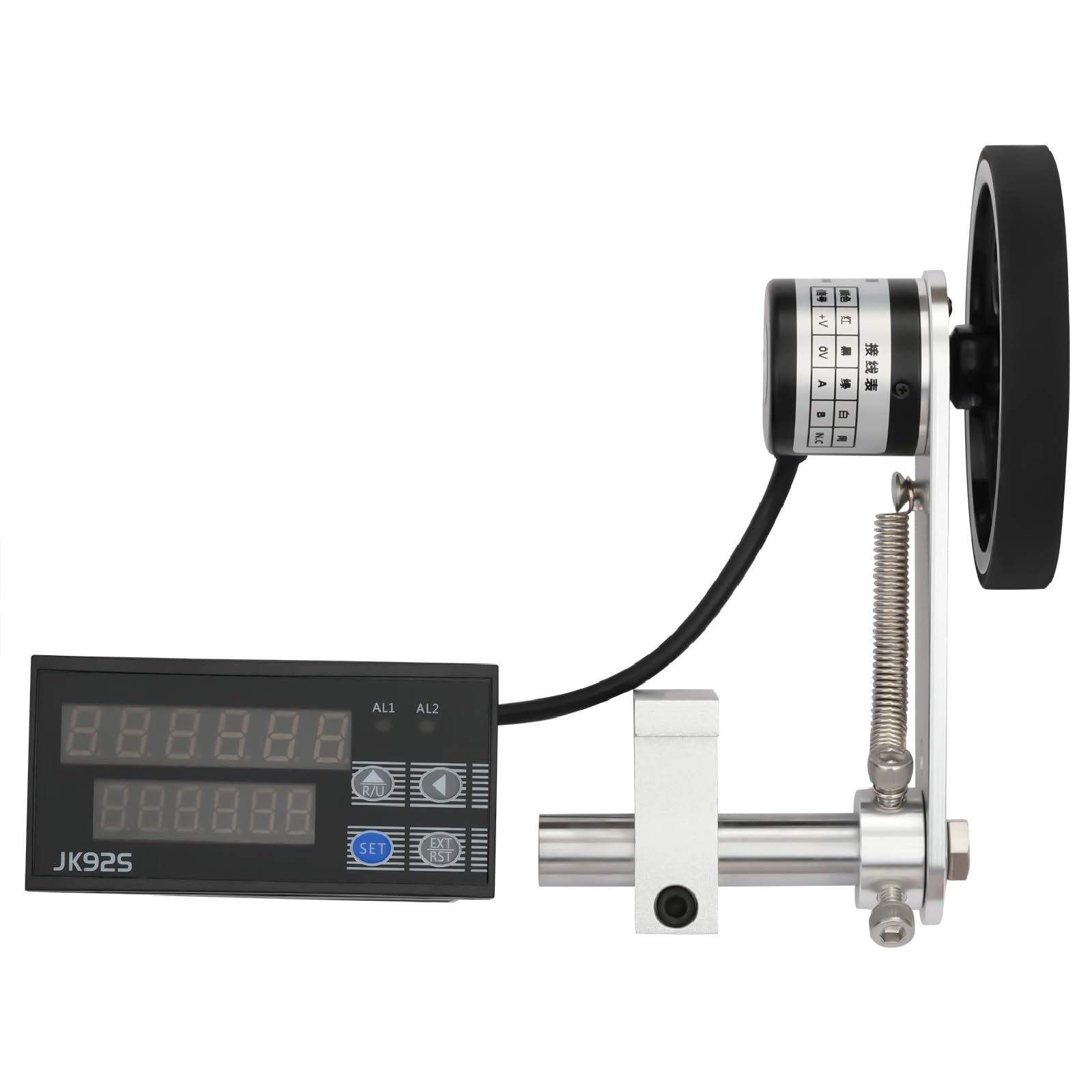 Digital Length Meter Counter Mechanical Length Counter Measured in Feet Inches Meter Yard with Alarm Function 0-999999