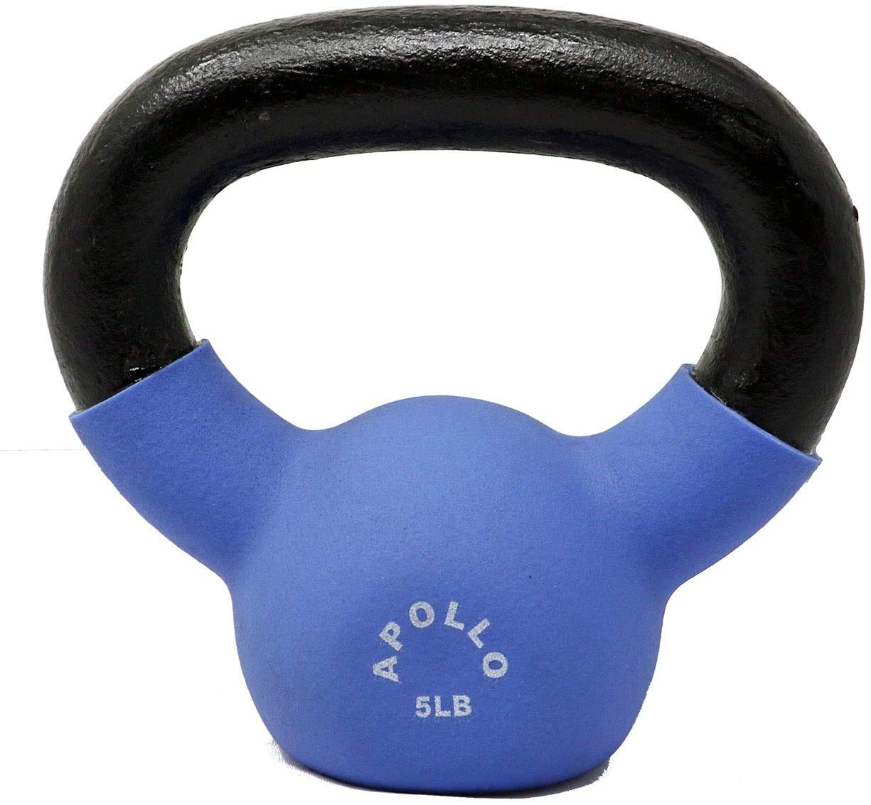 Apollo Athletics 1-Pair Neoprene Coated Solid Cast Iron Kettlebell, 15LB