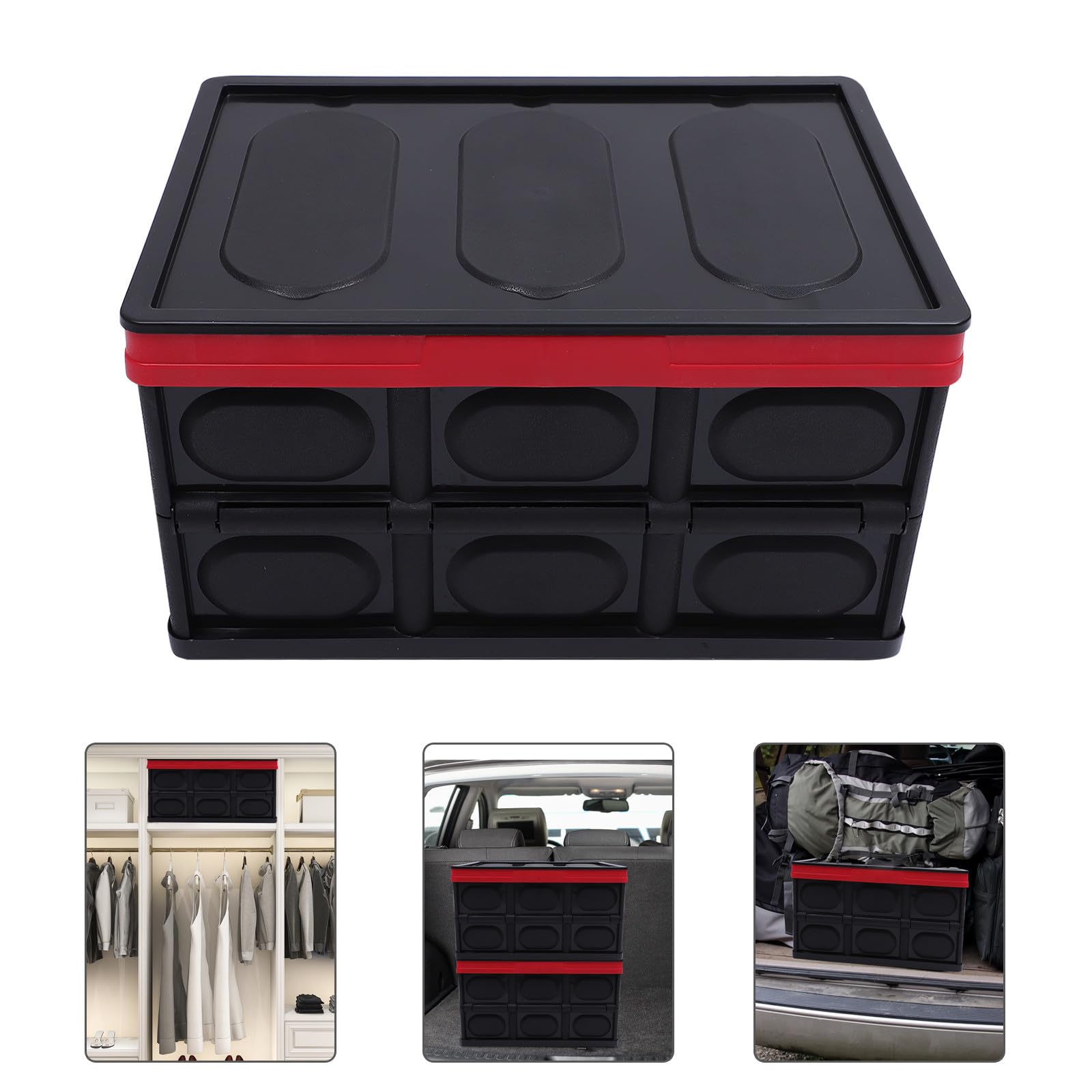 Organizzatore Bagagliaio Auto Pieghevole 30l, Contenitore Portaoggetti Resistente Custodia Plastica, Scatola Pratica per Riporre e Ordinare in Casa e Auto