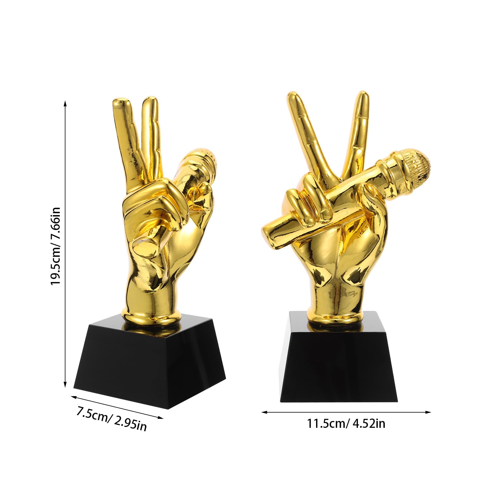 MAGICLULU Microfono per Feste a Tema Musica Decorazione Unica Coppa Oro in Resina Idea Regalo Speciale per Premi Musicali e Cerimonie Aziendali per Cantanti