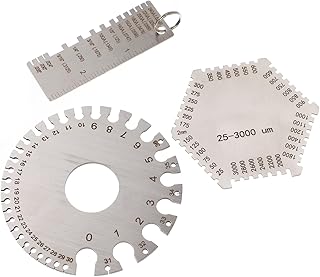 Mobestech 3 Peças Medidor De Espessura Medidor De Soldagem De Metal Medidor De Folha De Cabo Redondo Conjunto De Medidor De Soldagem Medidor De Aço Inoxidável Prata Aço Inoxidável Medidor