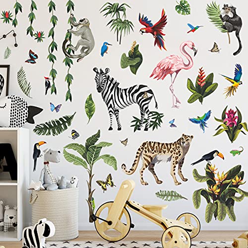Vinilos Decorativos Animales Salvajes con Plantas Verdes miniatura 3
