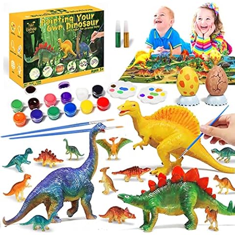 Lehoo Castle Dinosaur Painting Kit, Dinosaurs Craft Kits for Kids, DIY Dinosaurs Craft Toys Gift for Boys & Girls Age 3 4 5 6 7 8 Cover