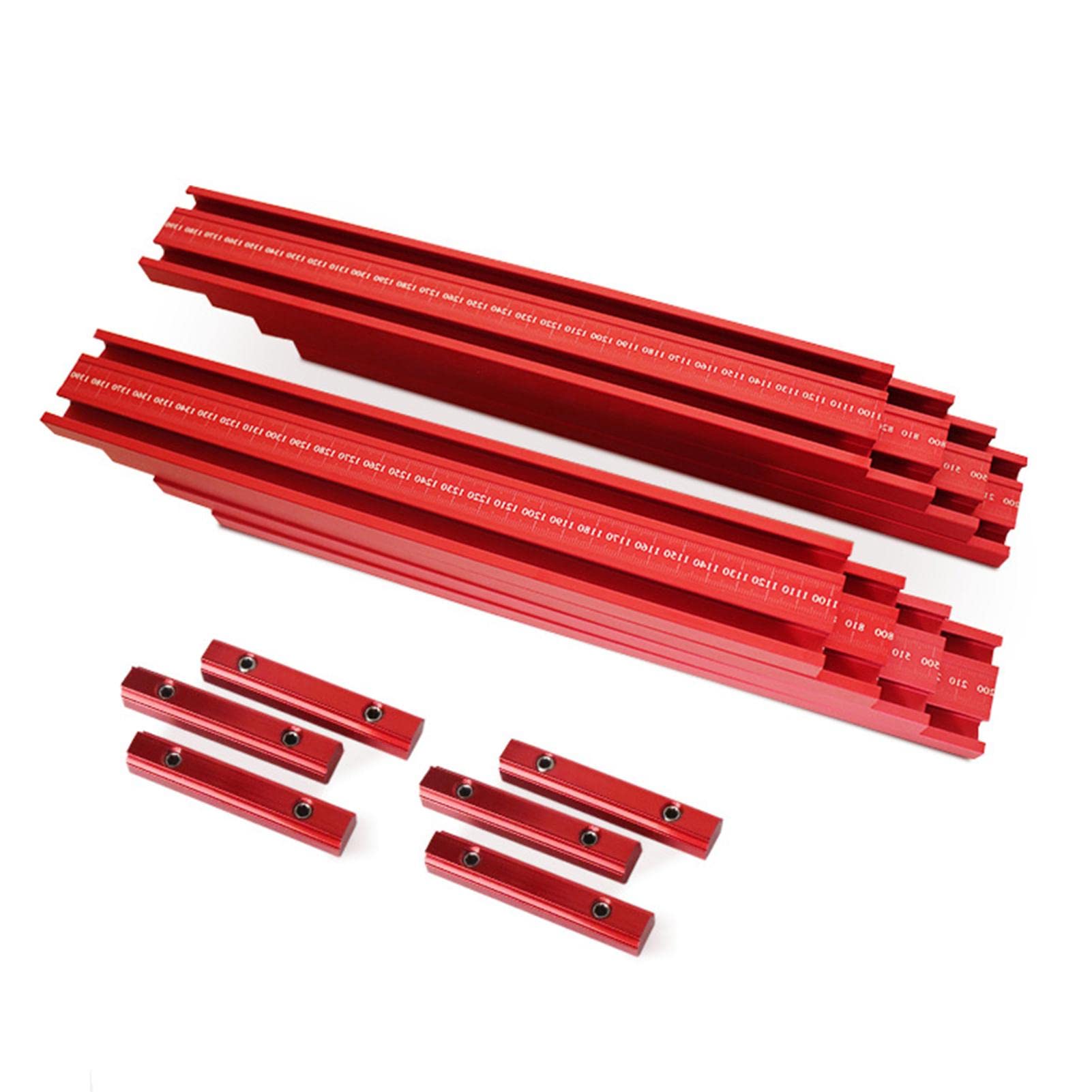 Keptfeet Strumento per la Lavorazione del Legno,Set di binari per in Lega | di Alluminio - Set di Giunzione per binari di Guida in Alluminio per la Lavorazione del Legno Set di binari per seghe