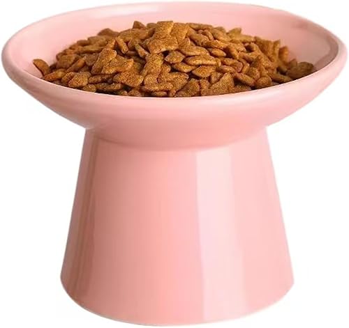 Vista 47 de Cuenco elevado extra ancho para comida para gatos, cuencos de cerámica para alimentos y agua, plato ancho y poco profundo para gatos, fatiga