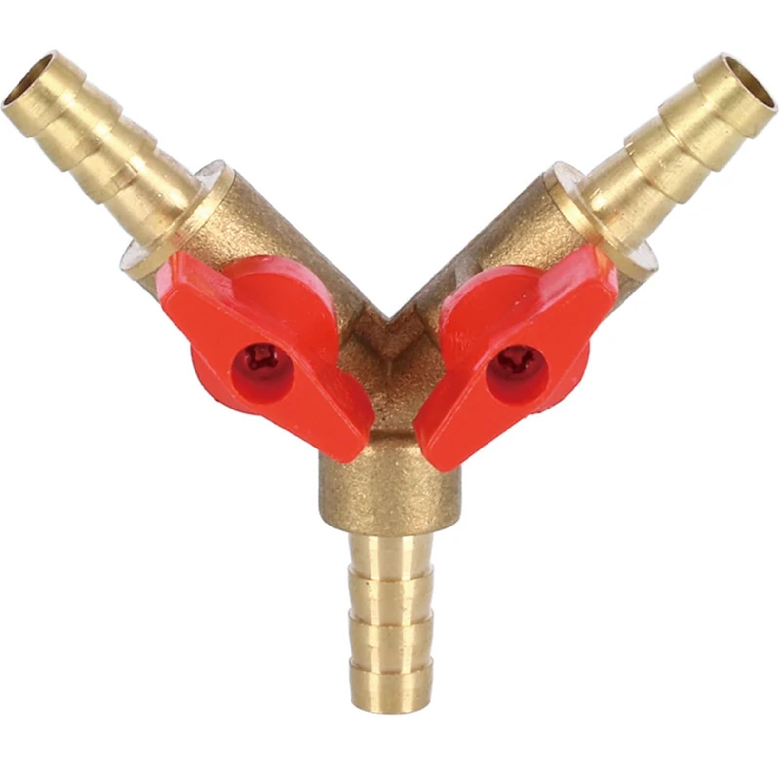 Raccord tuyau barbe 8mm en laiton vanne arrêt 3 voies en Y pour carburant et eau